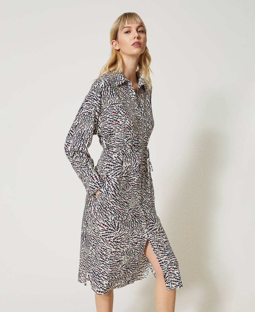 Heart print shirt dress 2025