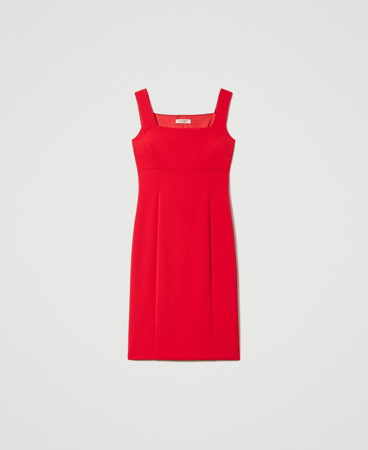 Облегающее платье из креп-кади Красный Мак женщина 231TP2771-0S