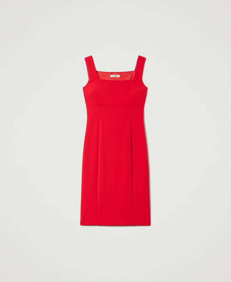 Crêpe cady fitted dress