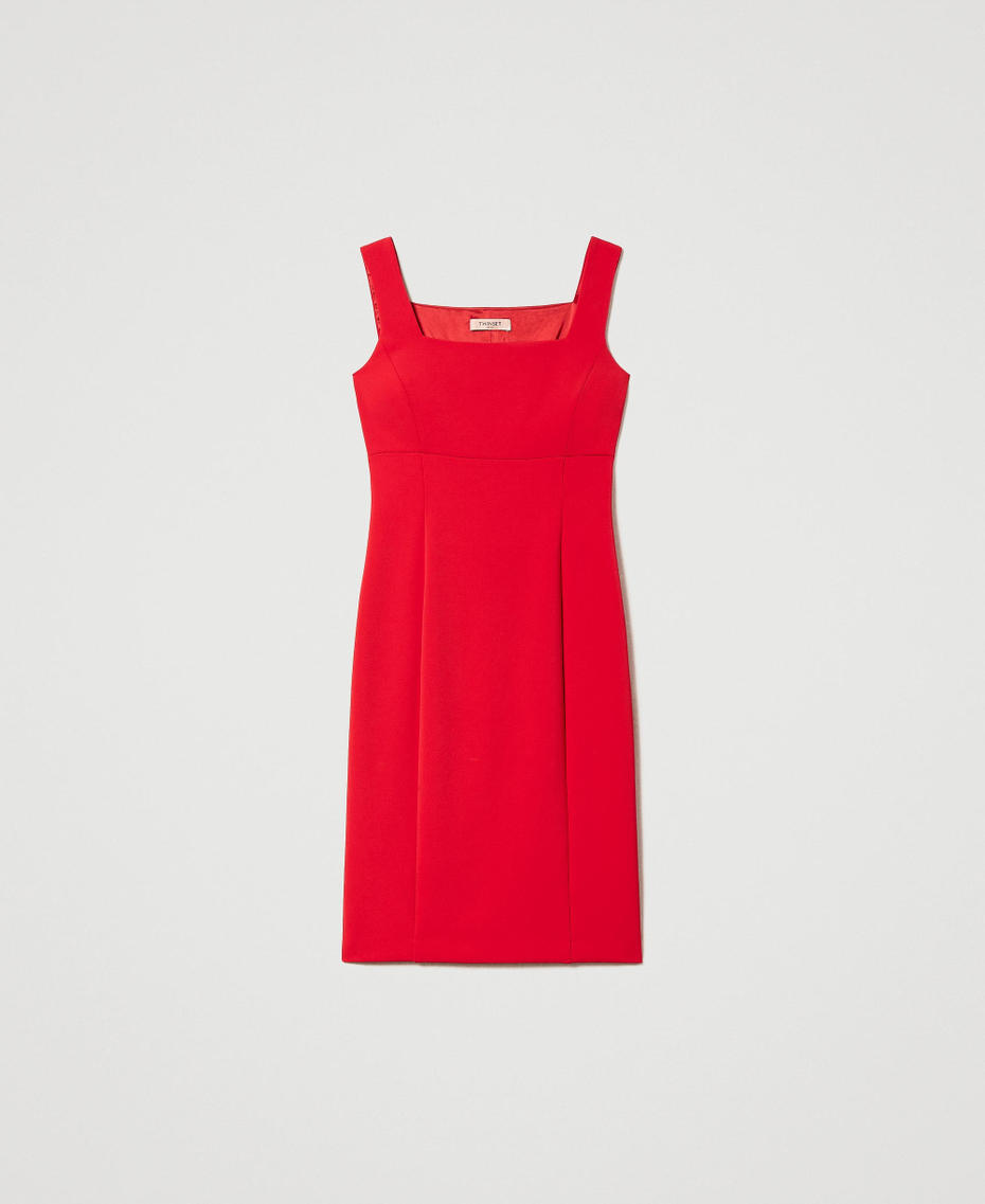 Crêpe cady fitted dress Poppy Red Woman 231TP2771_00456_S0