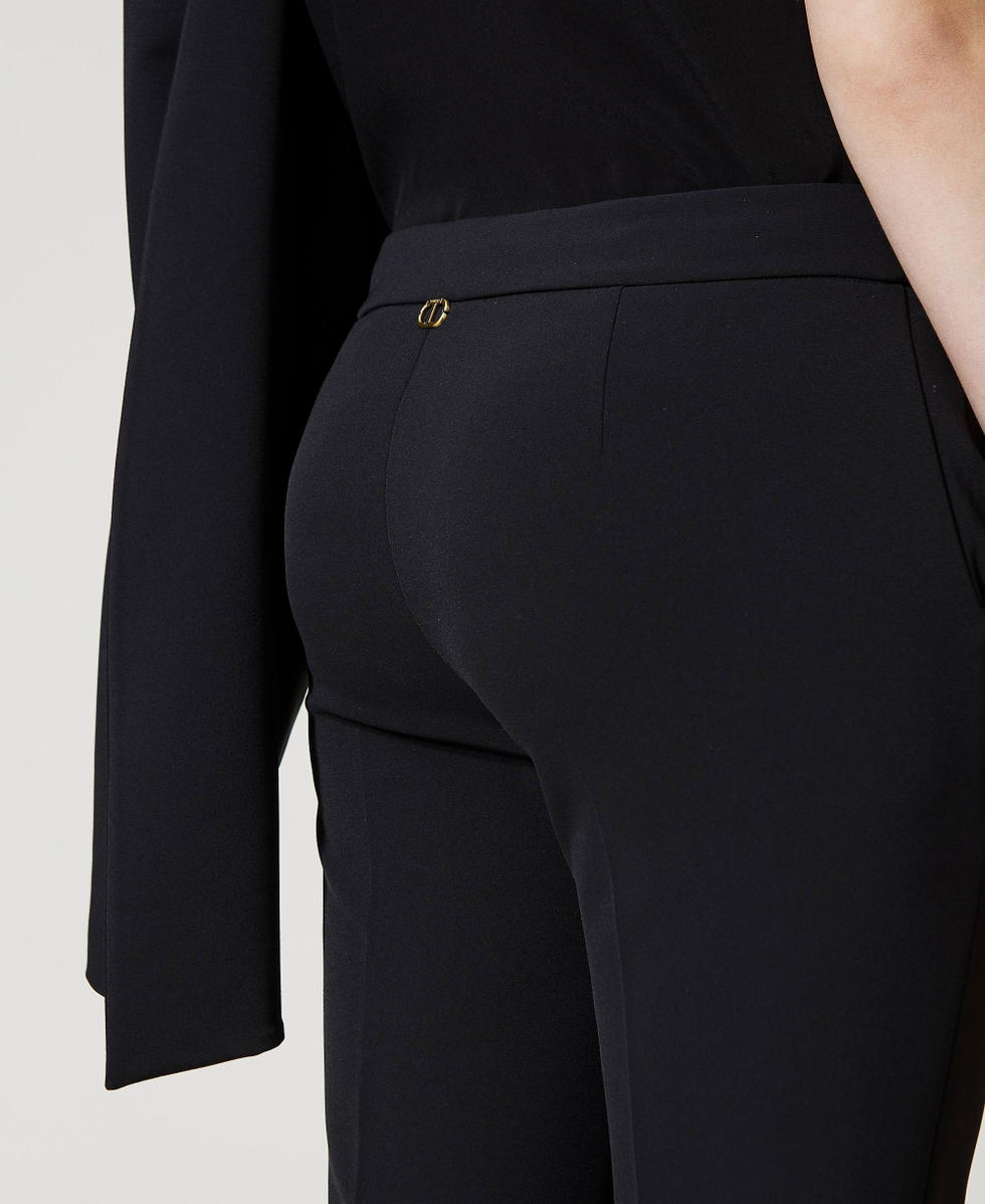 Cr pe cady cigarette trousers Woman Black TWINSET Milano