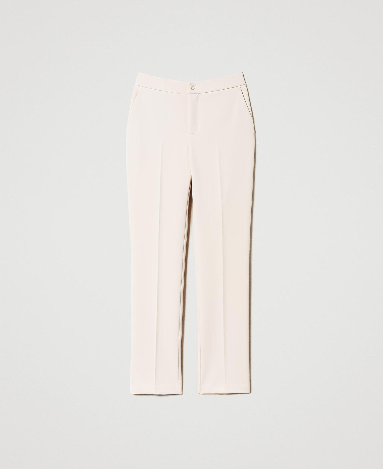Pantaloni a sigaretta in cady cr&ecirc;pe