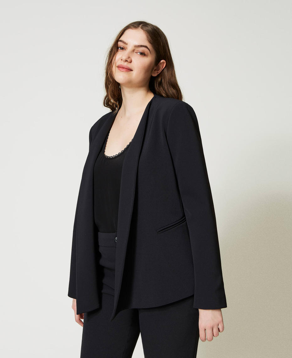 Black Tailored Blazer & Wide Leg Trouser Set - Casidi main image 1