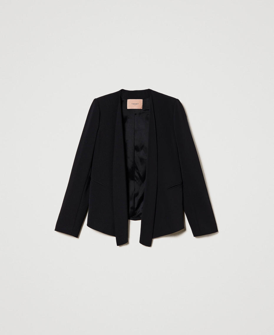 Crêpe cady open blazer
