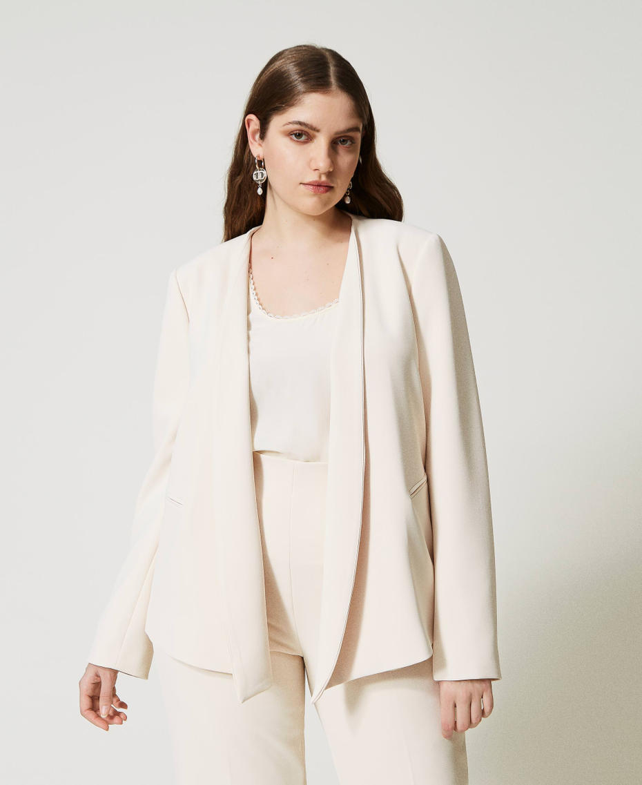 Crêpe cady open blazer Ivory Woman 231TP2775_00018_01