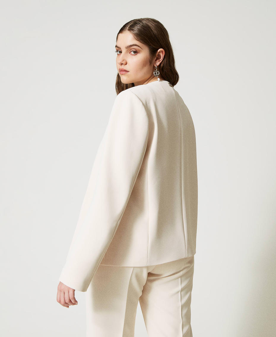 Crêpe cady open blazer Ivory Woman 231TP2775_00018_03