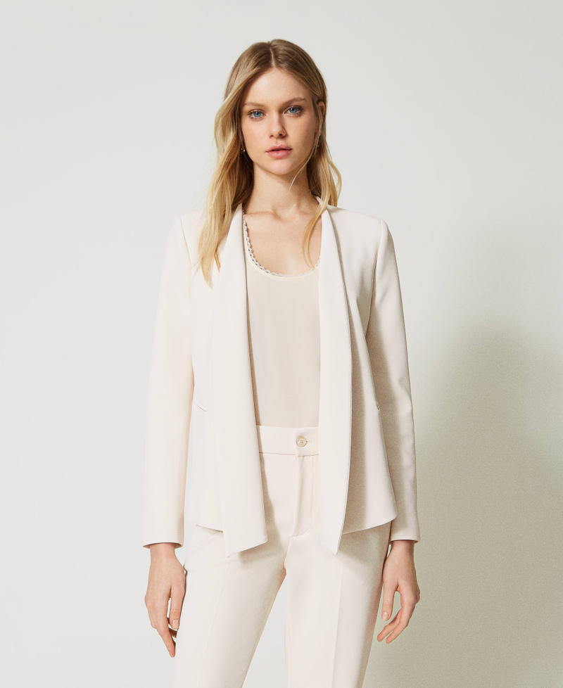 Crêpe cady open blazer Ivory Woman 231TP2775_00018_06