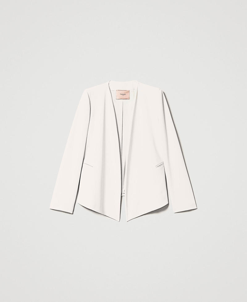 Crêpe cady open blazer Ivory Woman 231TP2775_00018_0S