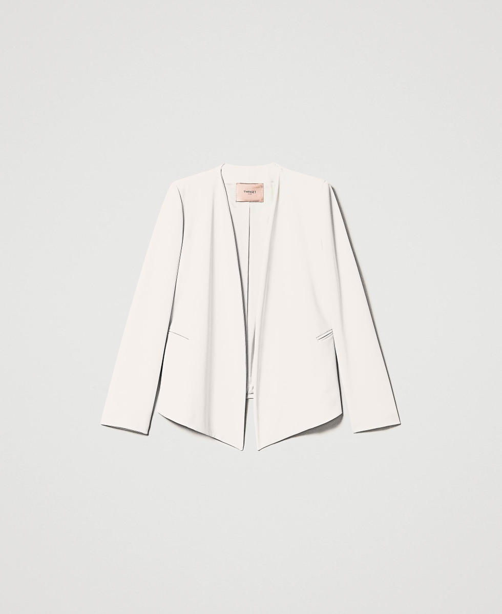 White crepe blazer cheap