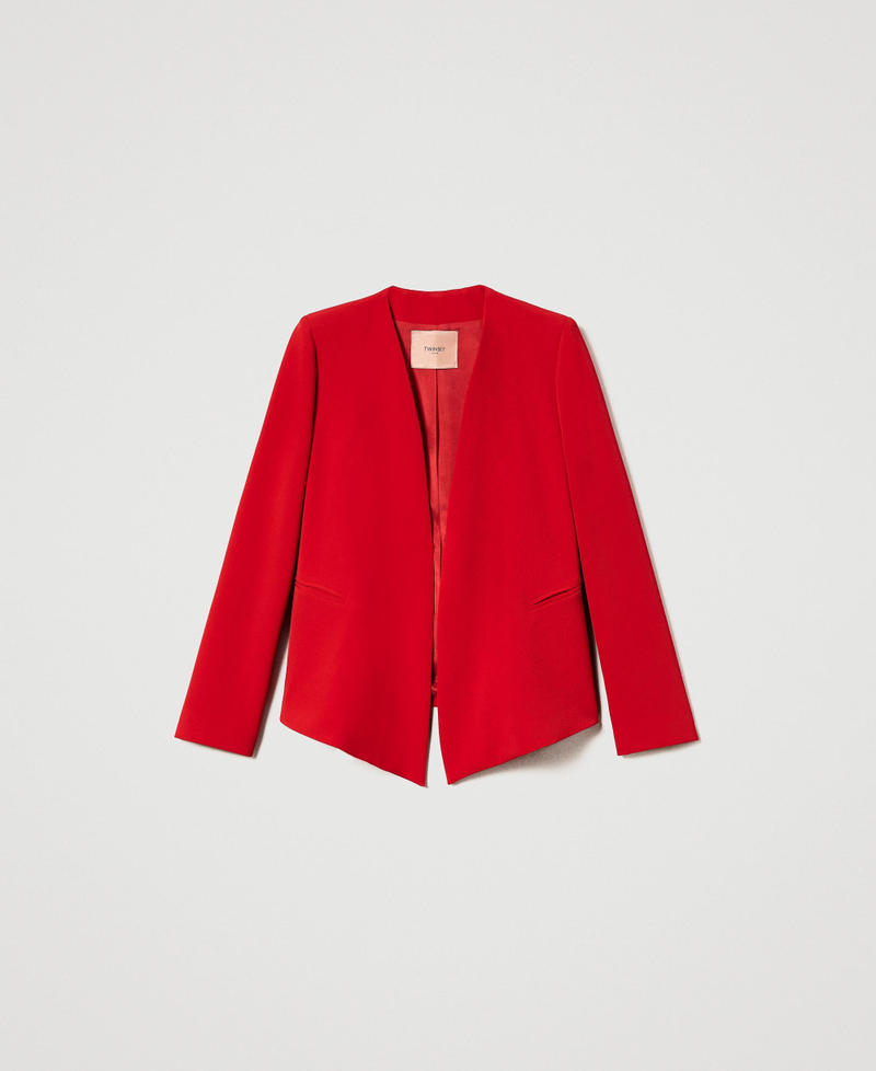 Crepe cady open blazer Woman Red TWINSET Milano