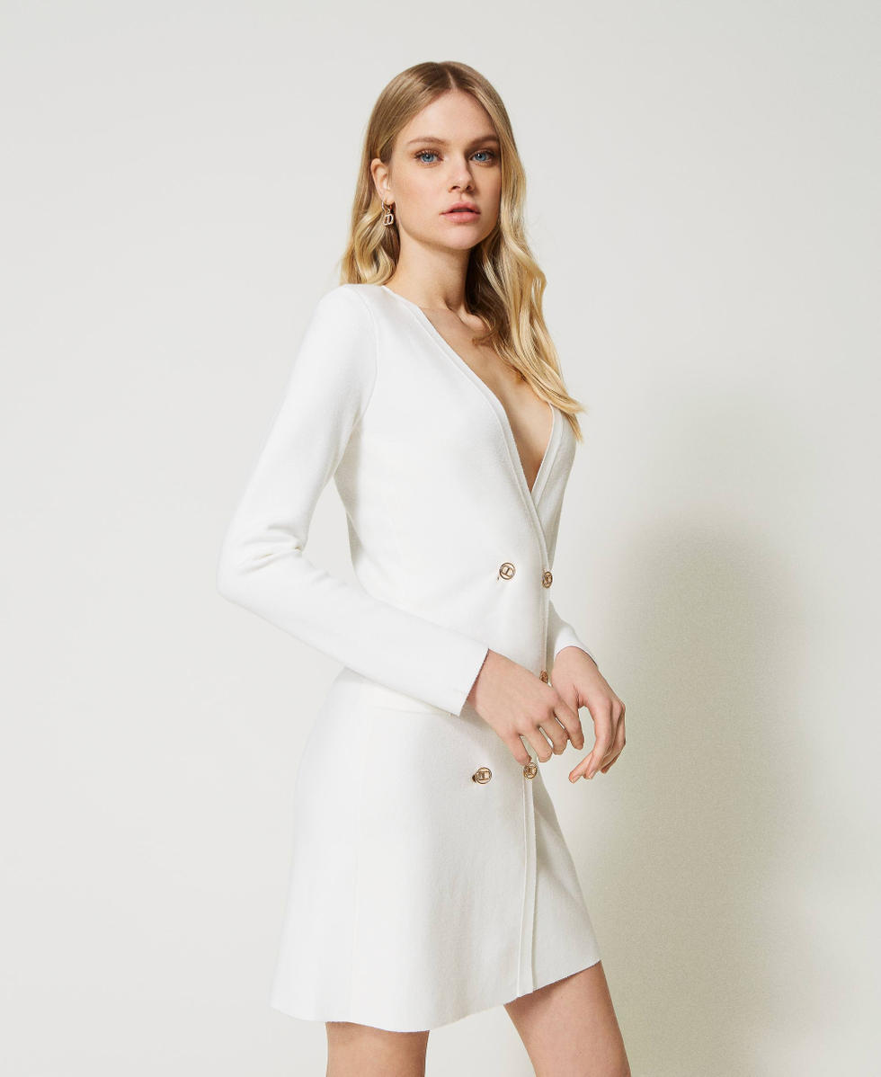 Vestido de doble punto Mujer, Blanco | Milano