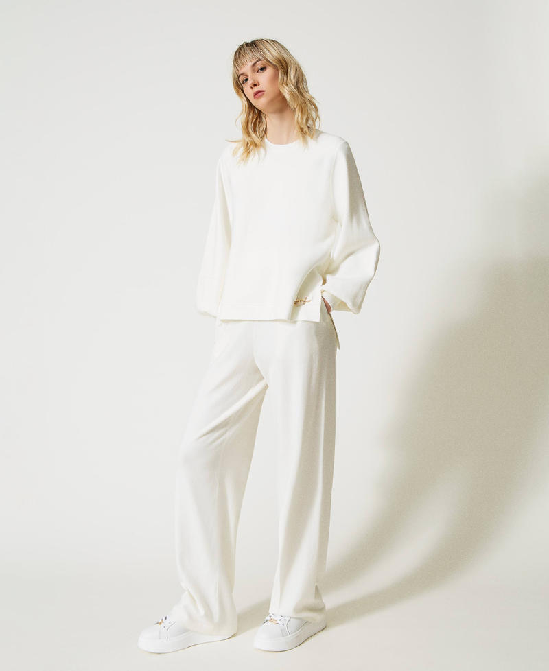 Wide fit knit trousers