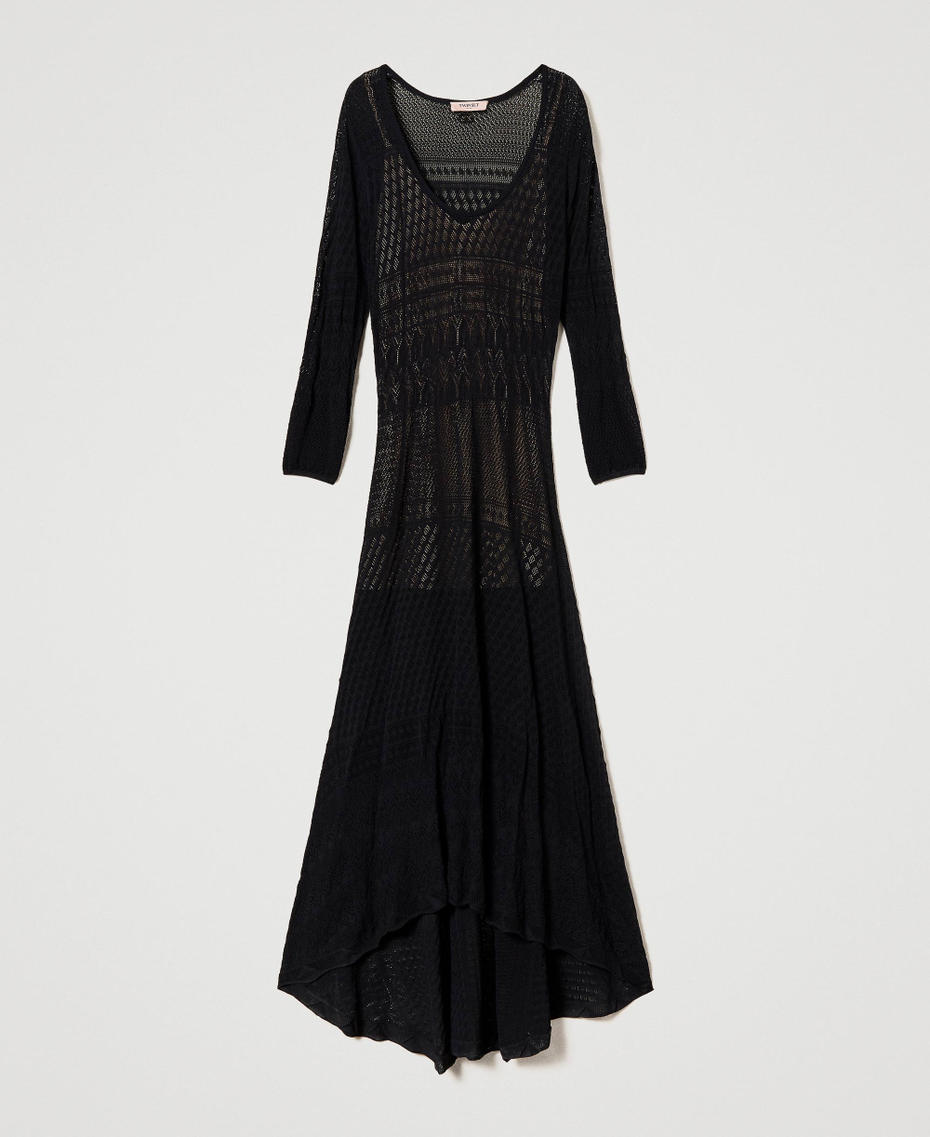 Long lace stitch dress Black Woman 231TP3163-0S