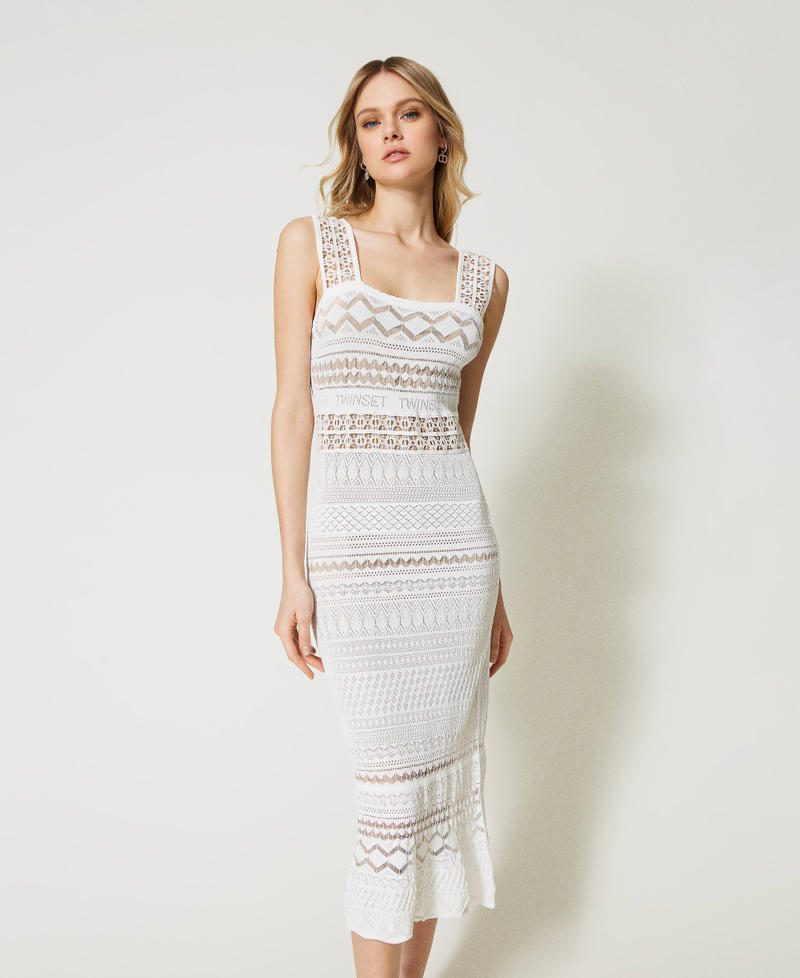 Midi lace stitch dress