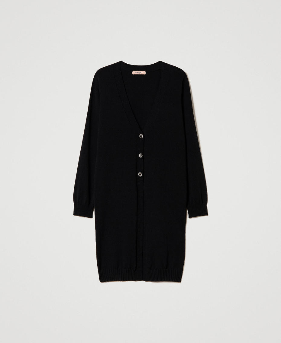 Seamless knit maxi cardigan