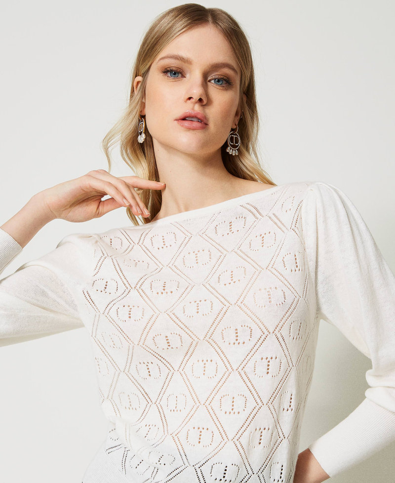 Oval T jumper with three-quarter sleeves