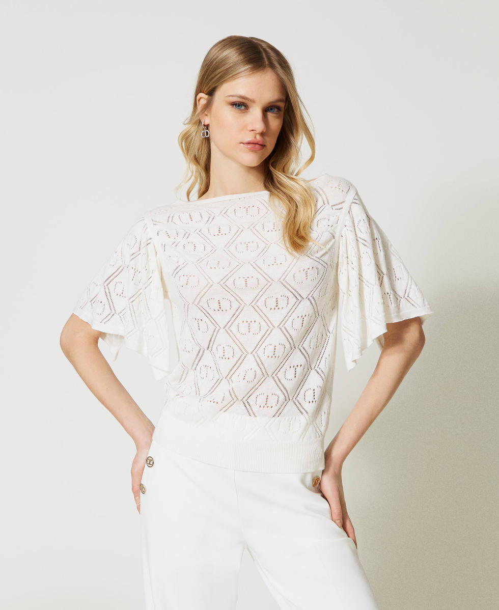 Ladies white clearance short sleeve jumper