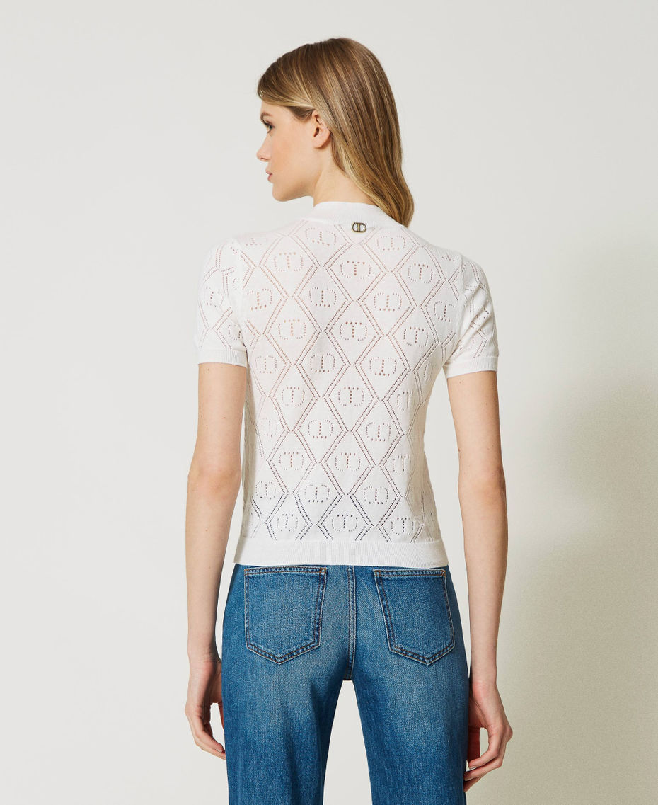Maglia con Oval T e collo alto Bianco Neve Donna 231TP3226_00282_03