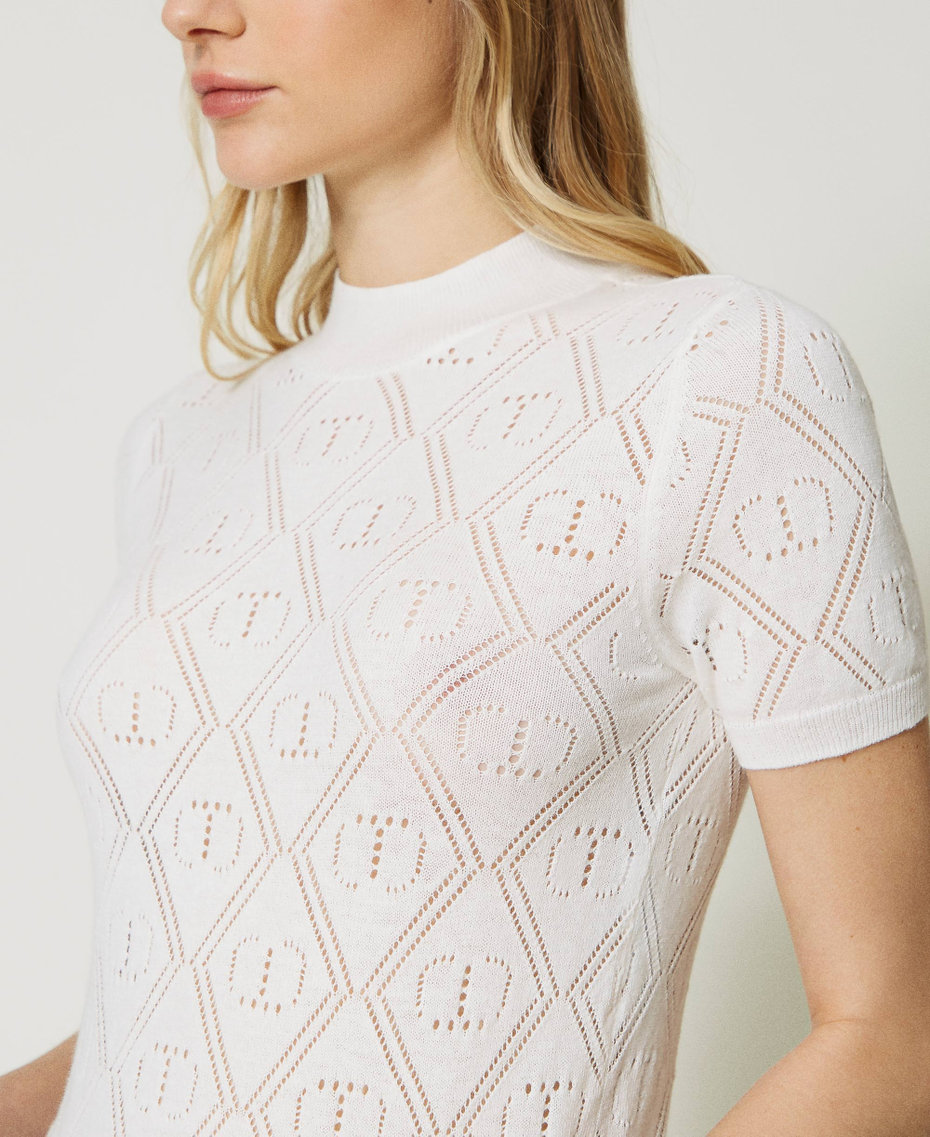 Maglia con Oval T e collo alto Bianco Neve Donna 231TP3226_00282_04