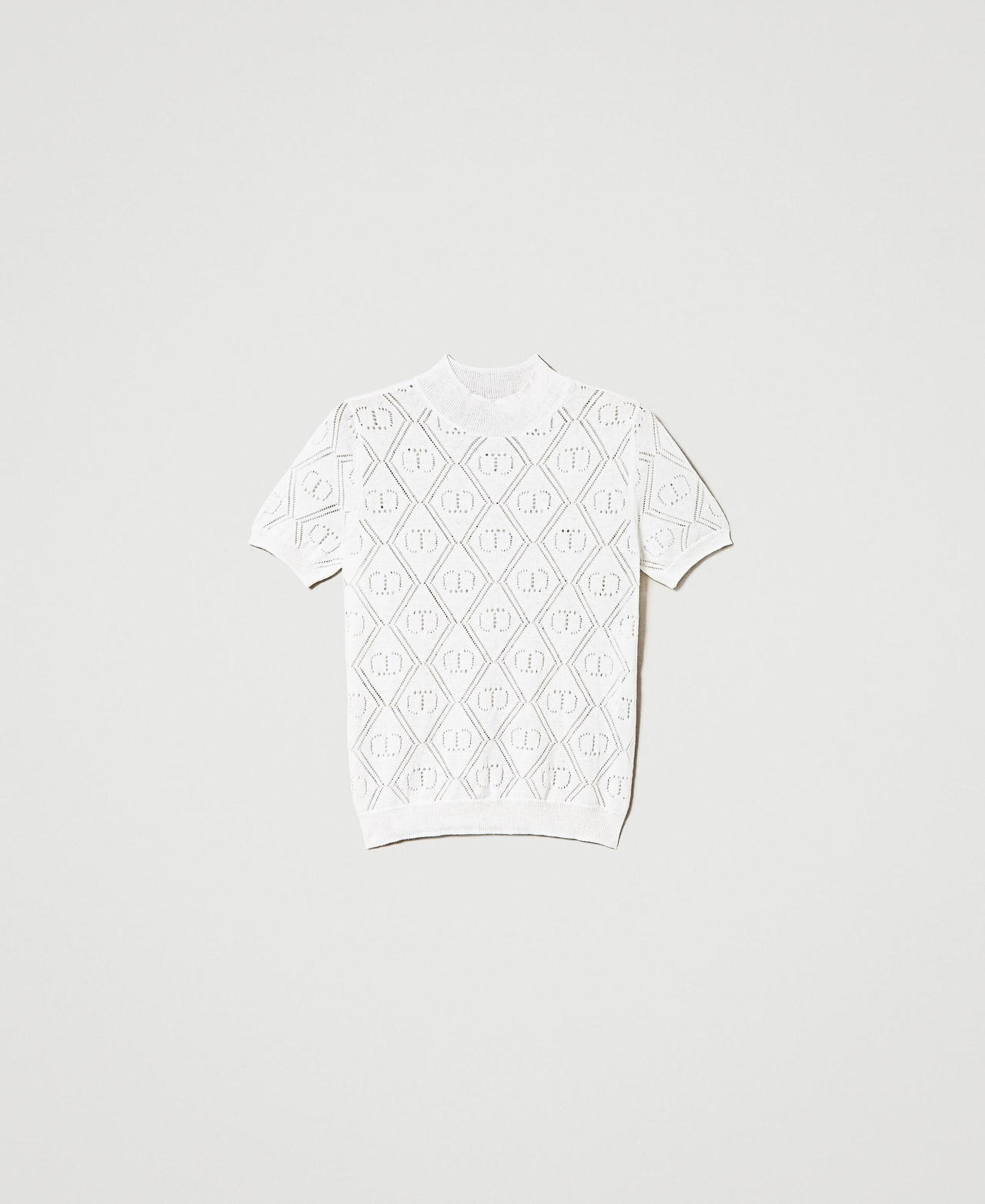 Maglia con Oval T e collo alto Bianco Neve Donna 231TP3226_00282_0S