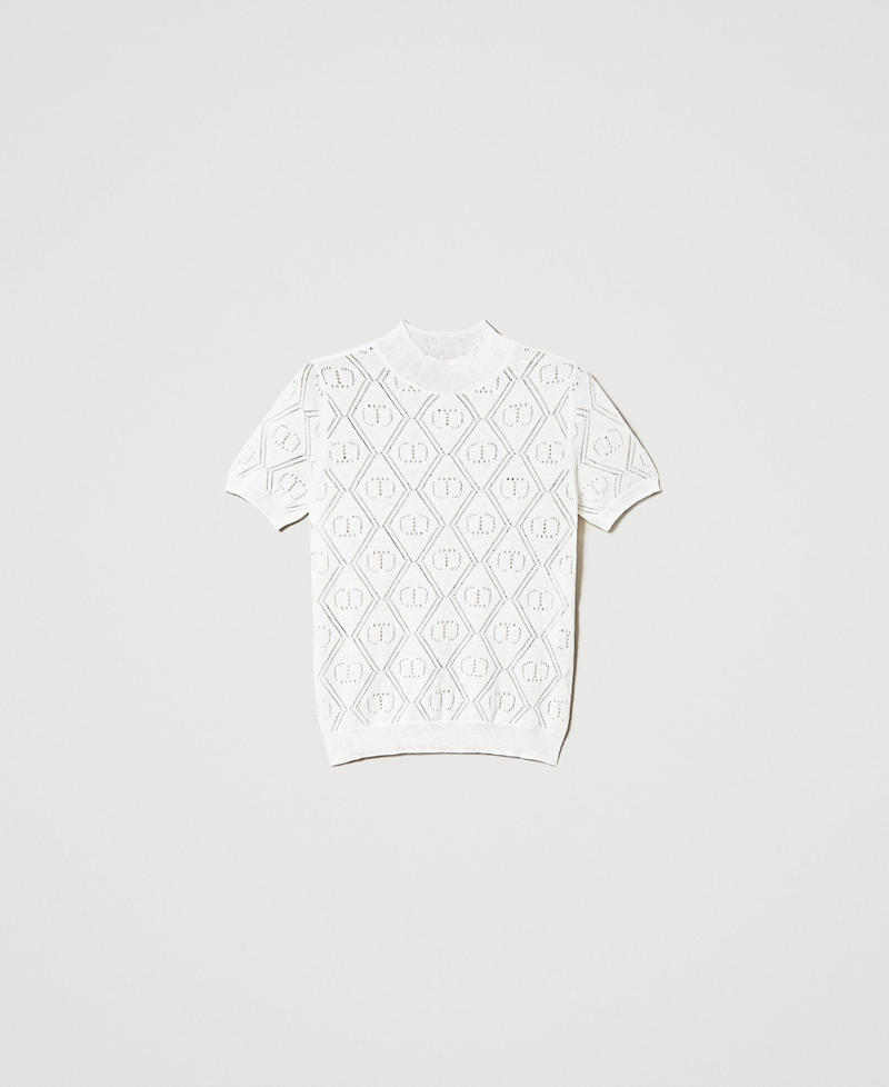 Maglia con Oval T e collo alto Bianco Neve Donna 231TP3226_00282_0S