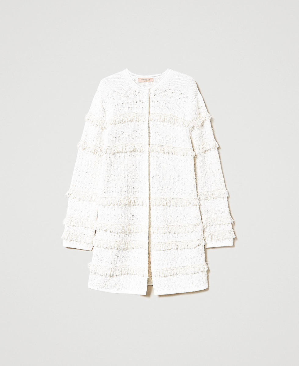 Mantel aus Jacquard-Boucl&eacute;-Strick