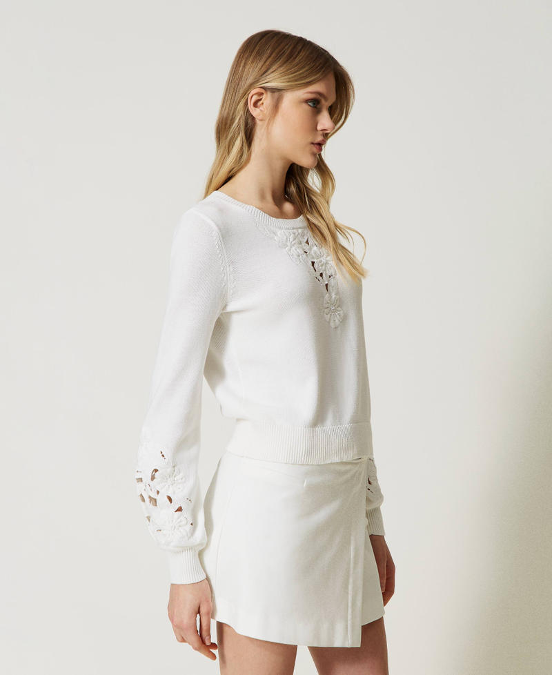 Jumper with floral bead embroidery