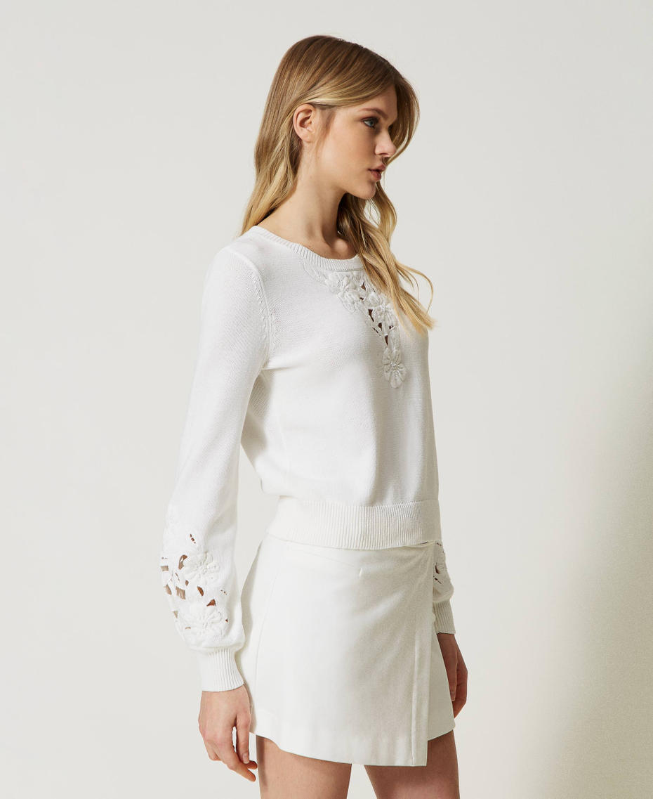Jumper with floral bead embroidery
