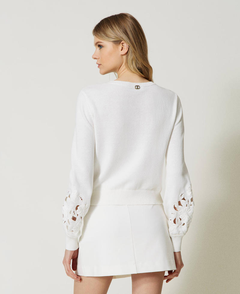 Jumper with floral bead embroidery