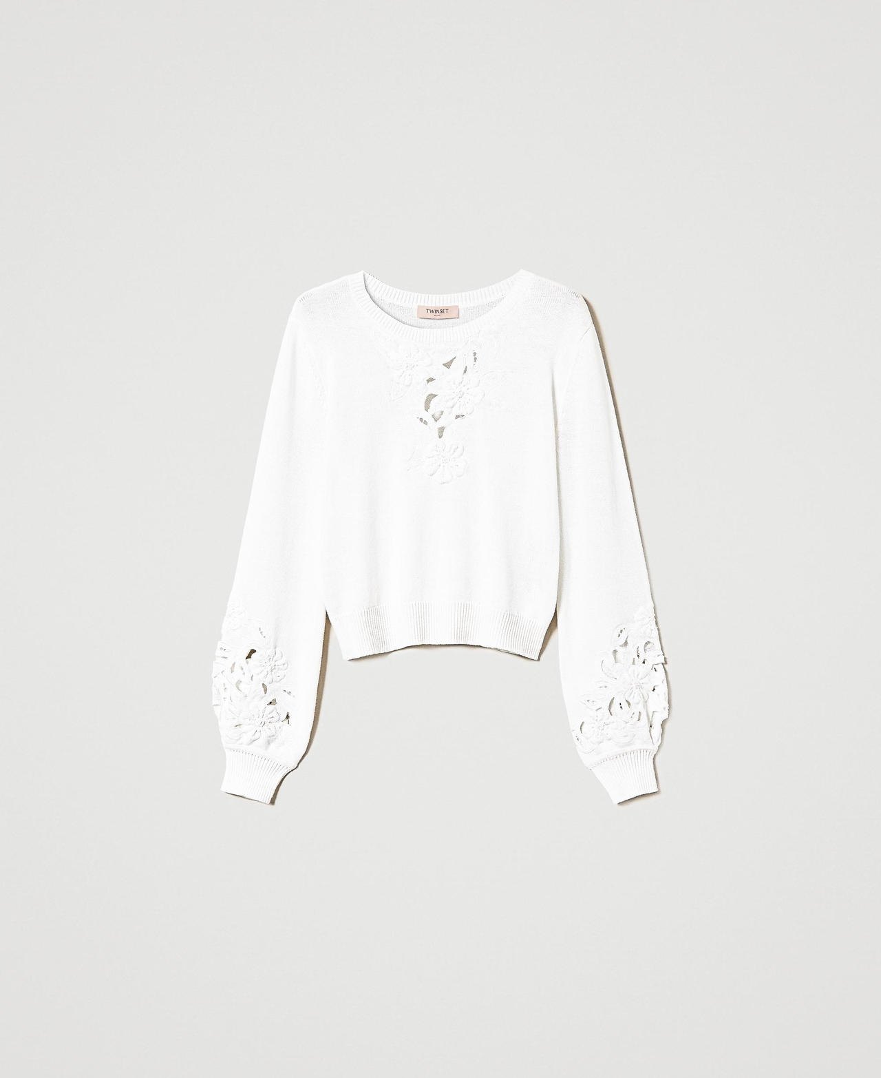 Jumper with floral bead embroidery