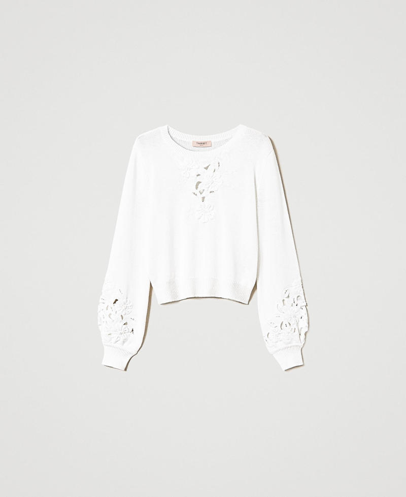 Jumper with floral bead embroidery