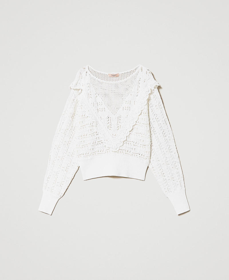 Pull avec volant au crochet