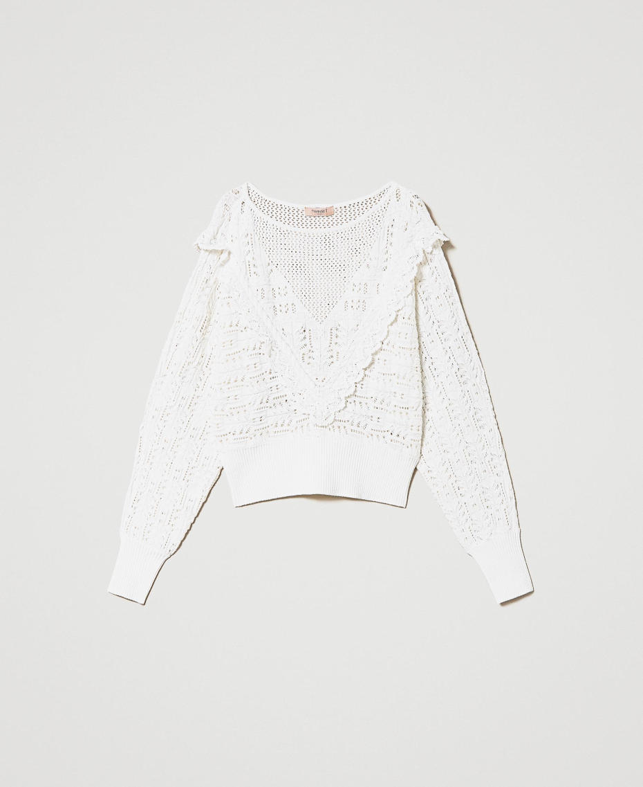 Pull avec volant au crochet