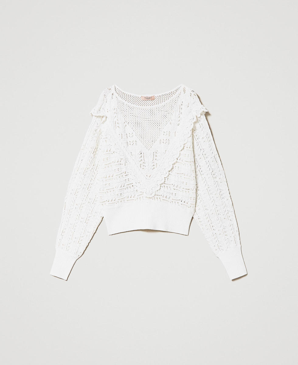 Jumper with crochet flounce