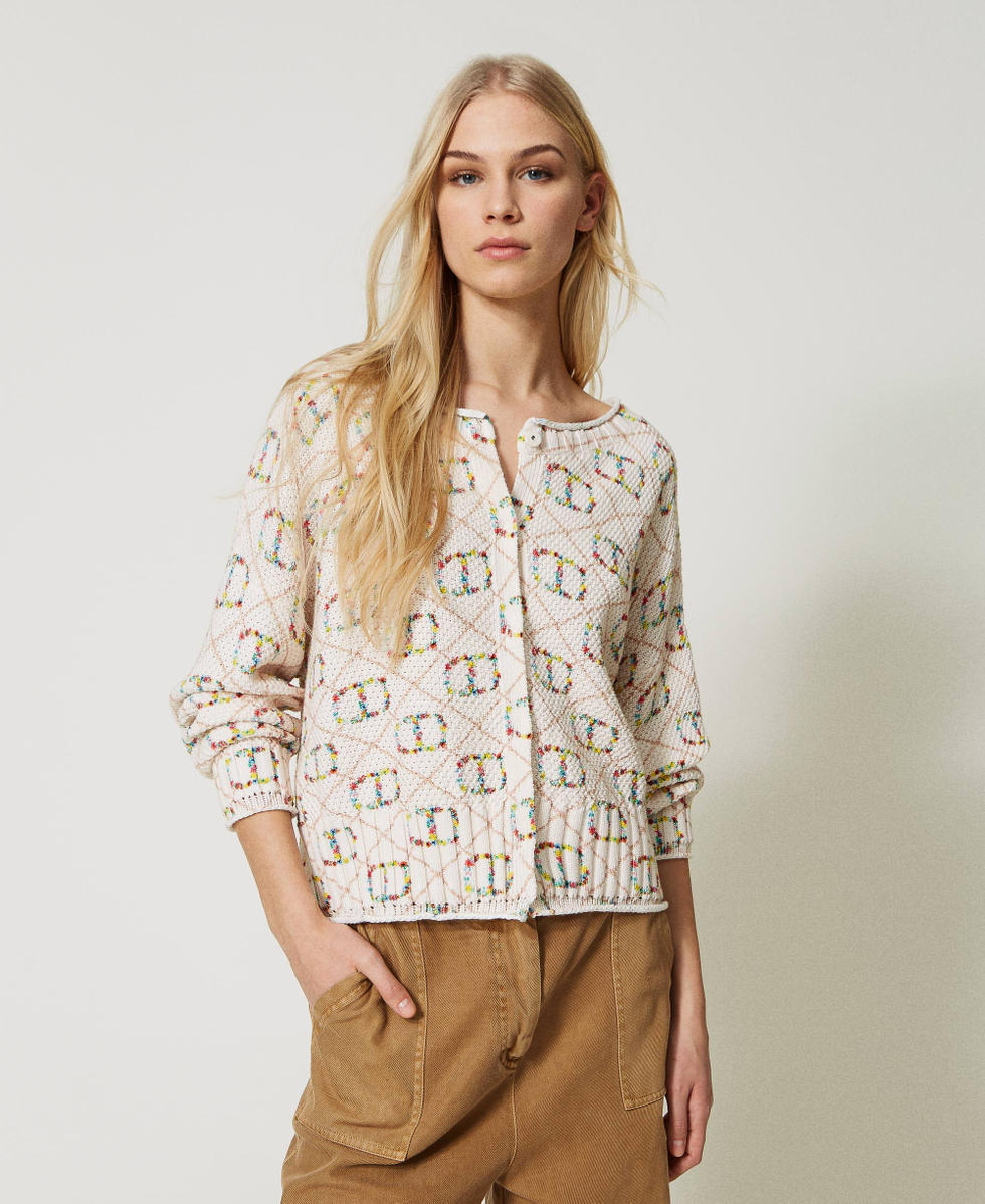 Pull-cardigan imprim&eacute;