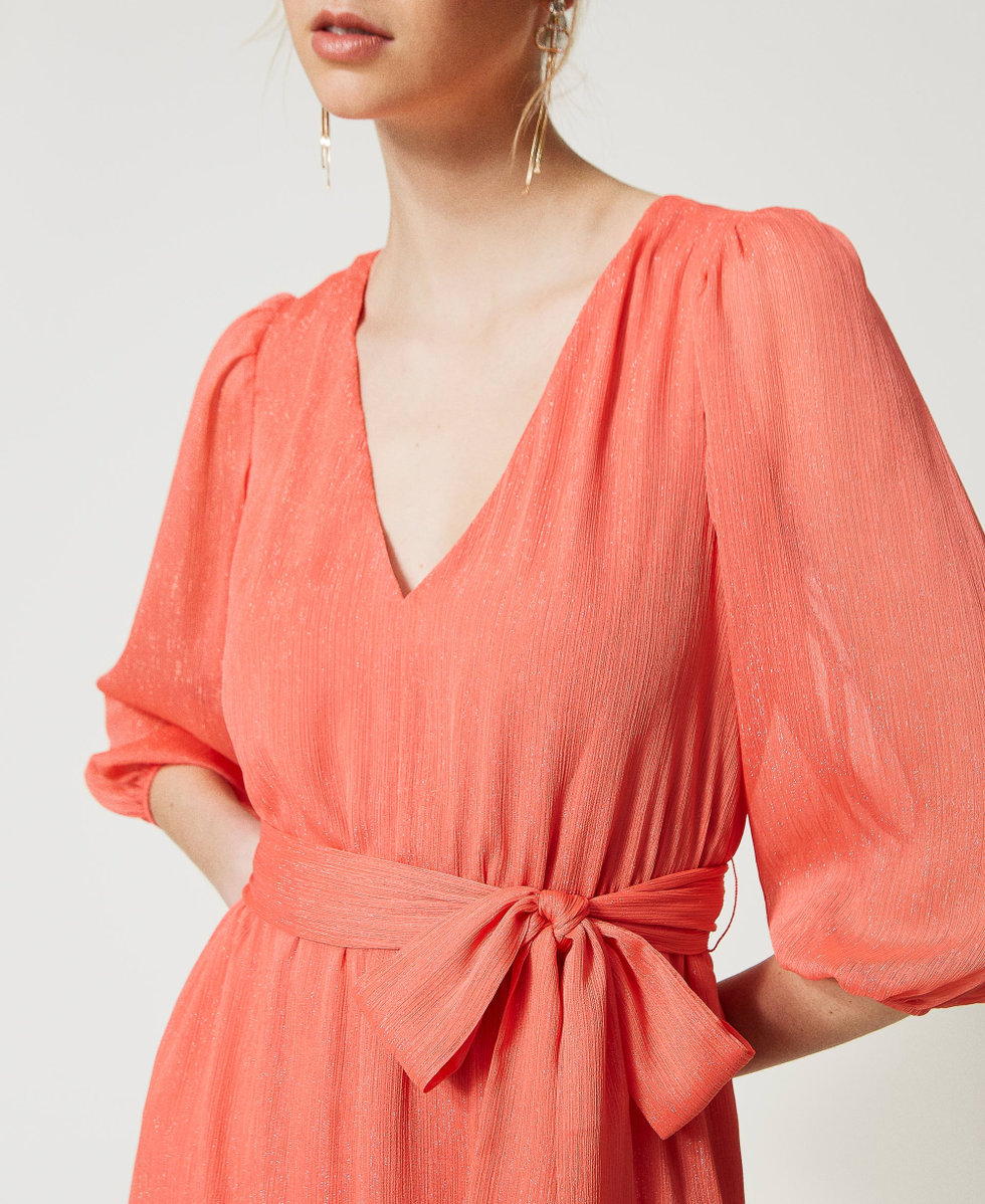 Short lurex creponne dress