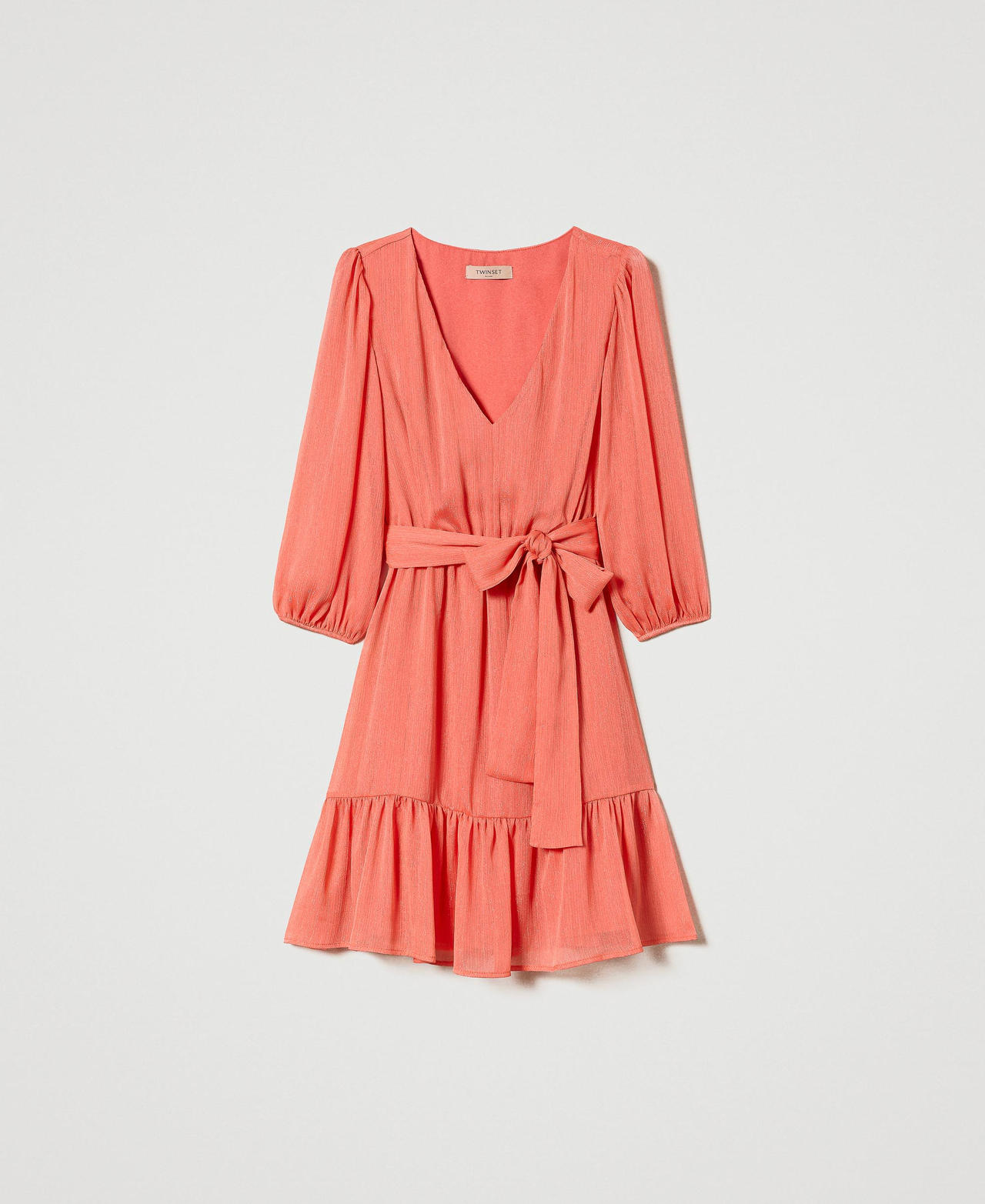 Short lurex creponne dress
