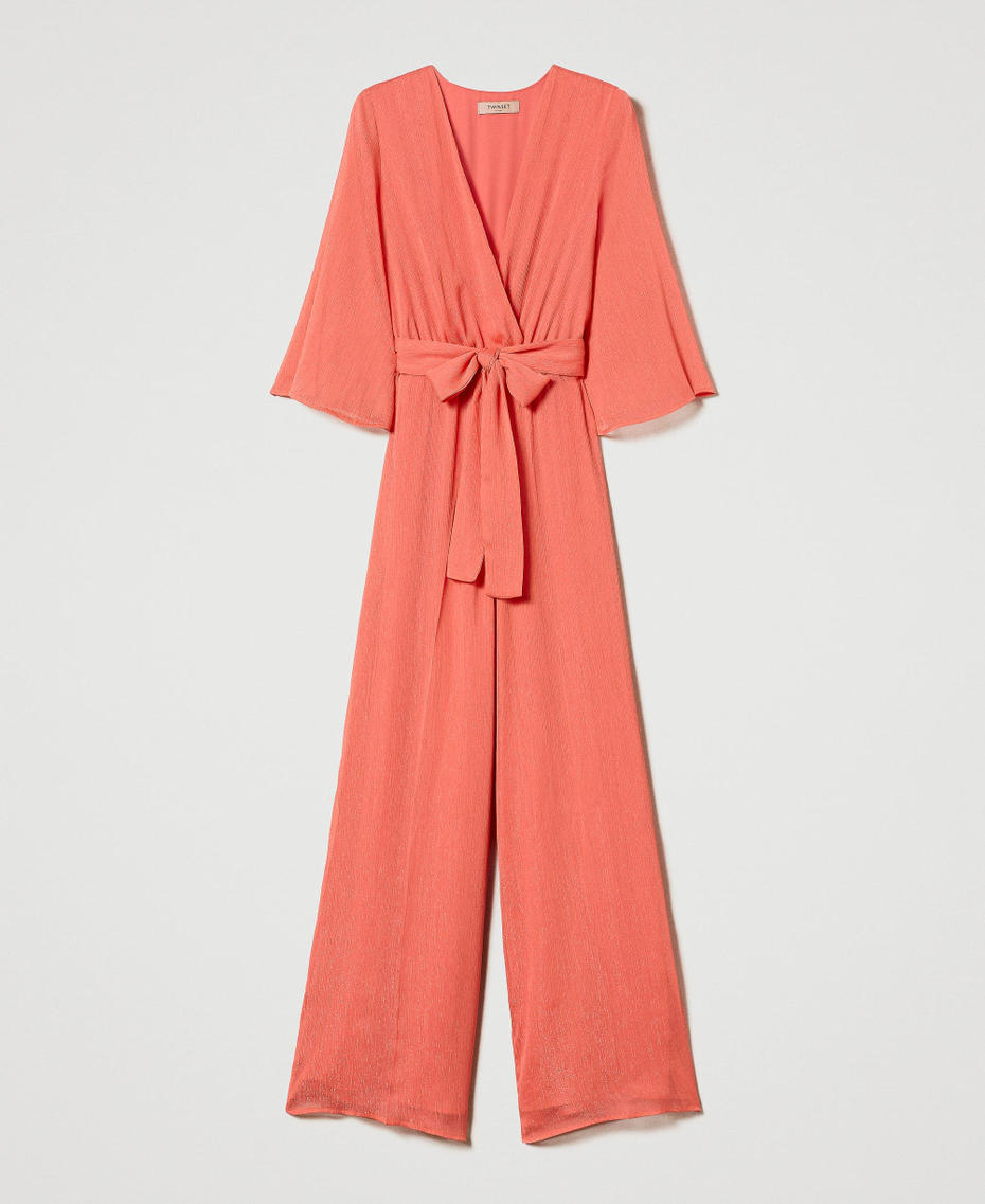 Jumpsuit aus Lurex-Krepon