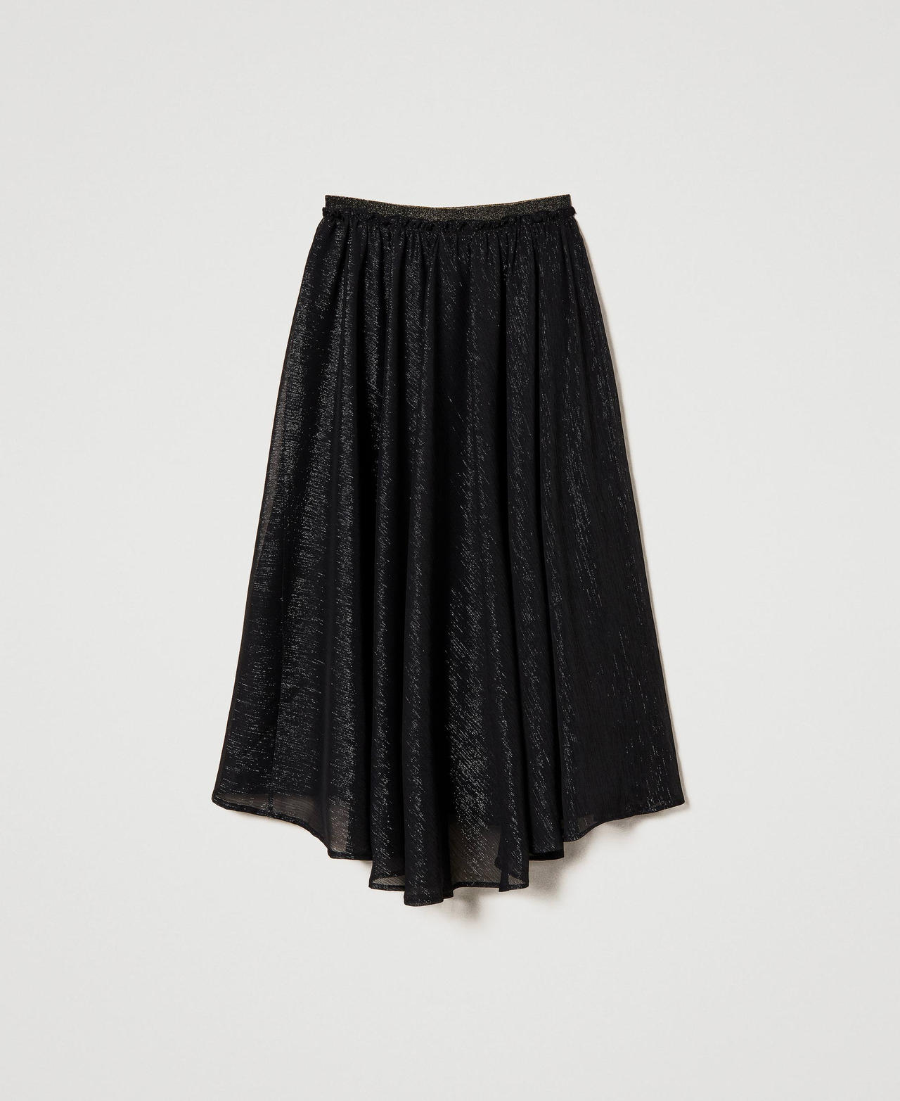 Lurex creponne midi skirt Black Woman 231TQ2074-0S