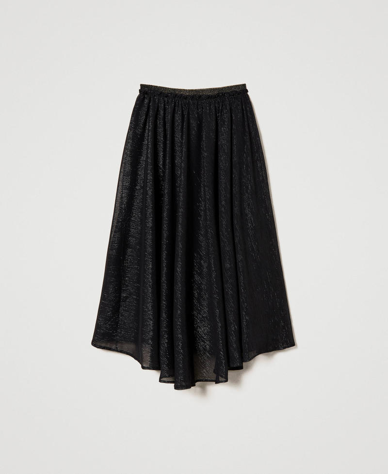 Lurex creponne midi skirt