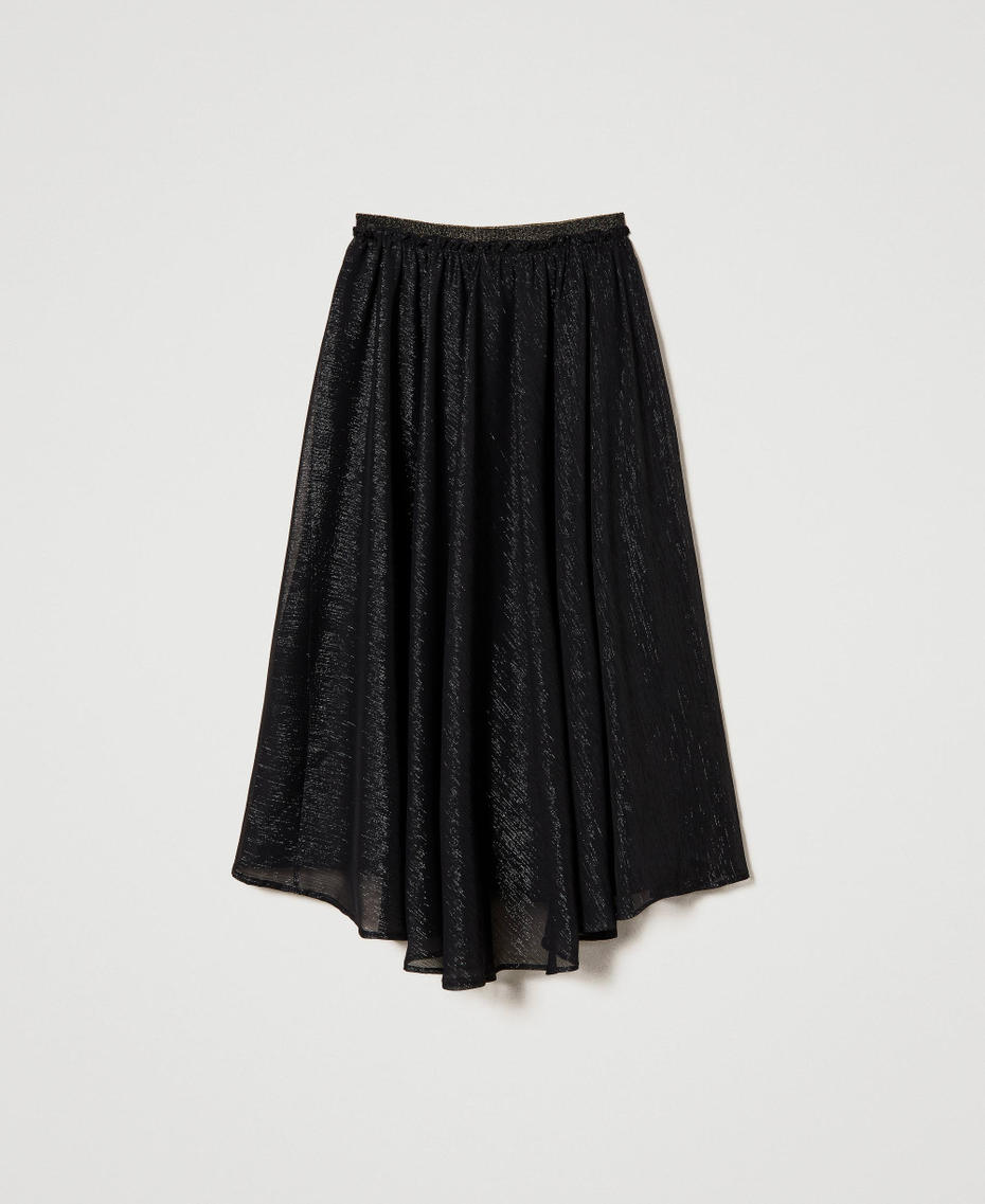 Lurex creponne midi skirt