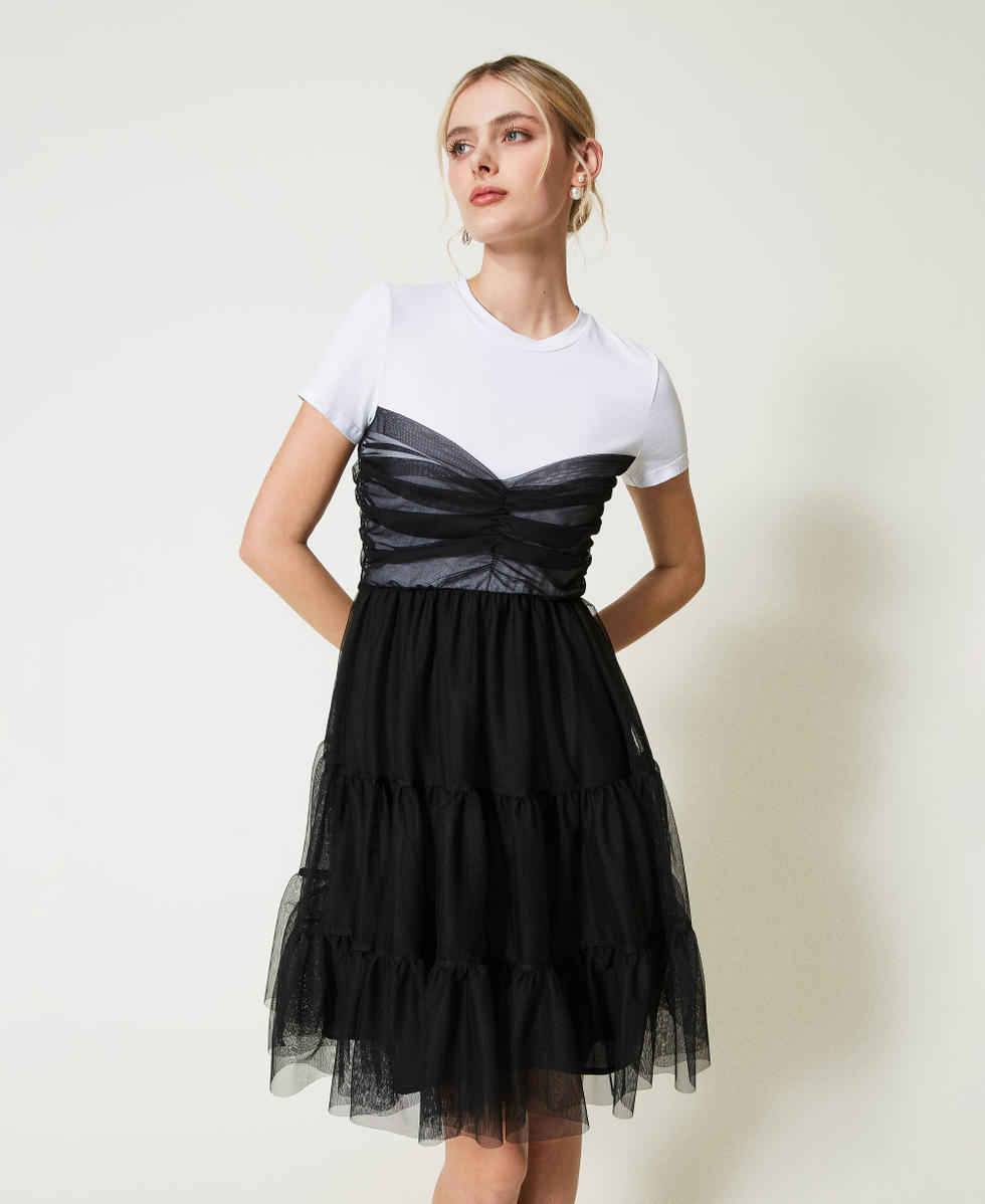 Vestito twin set bianco e nero deals
