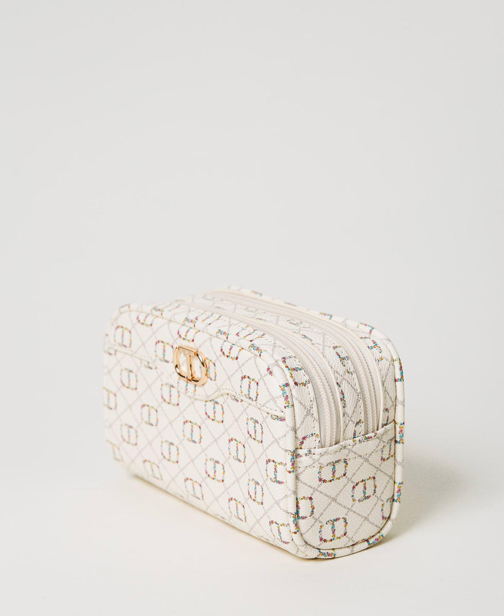 Beauty case con Oval T Donna, Bianco