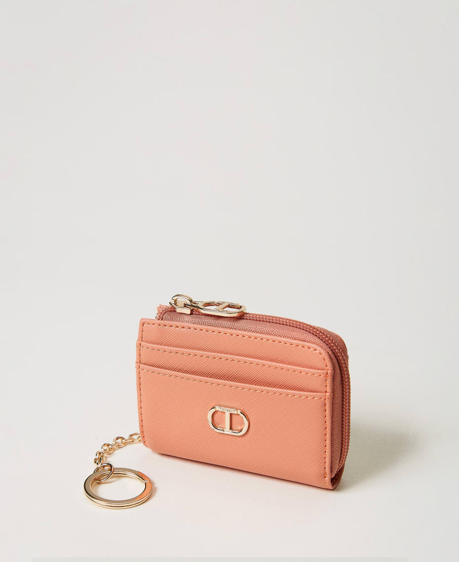 Card holder with zip and keyring Mousse Pink Woman 231TQ7409_03895_01