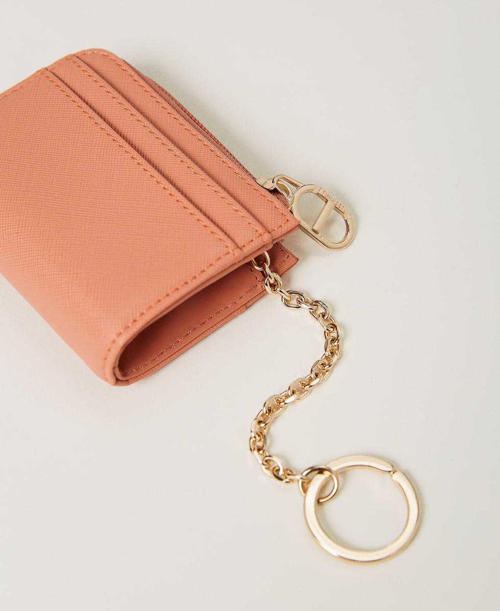 Portacarte con zip e anello portachiavi Donna Rosa TWINSET Milano