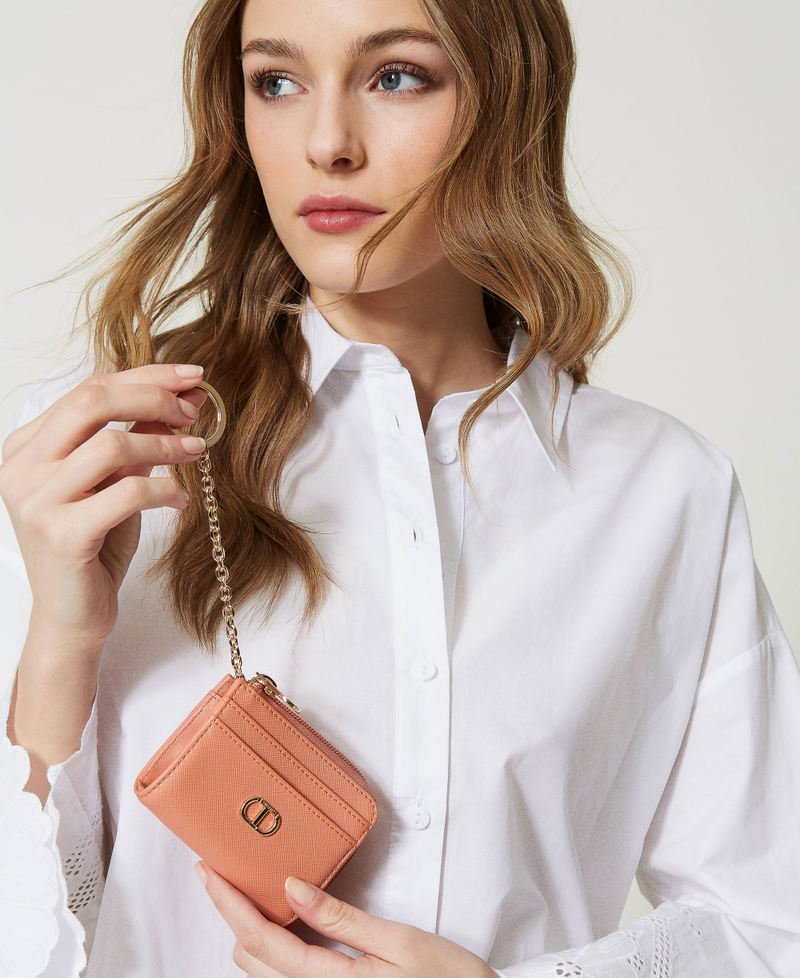 Card holder with zip and keyring Mousse Pink Woman 231TQ7409_03895_S0