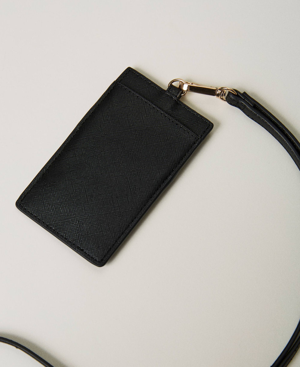 Card holder with strap Woman, Black