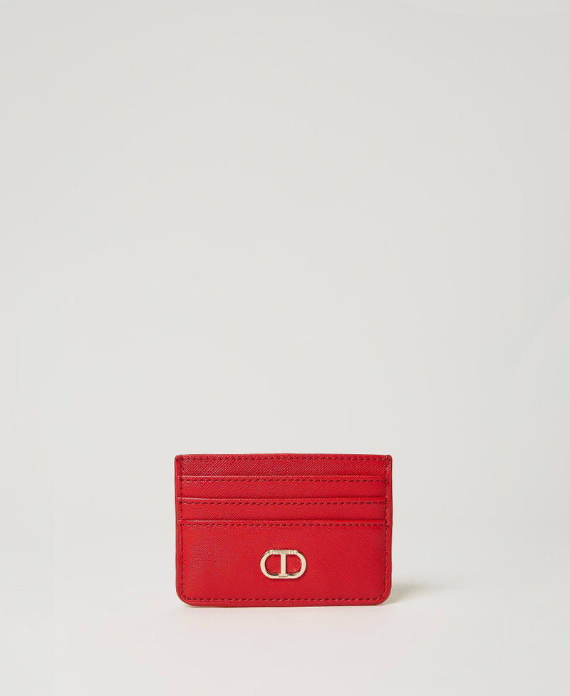 Porte-cartes plat avec Oval T Rouge Coquelicot Femme 231TQ740C-01
