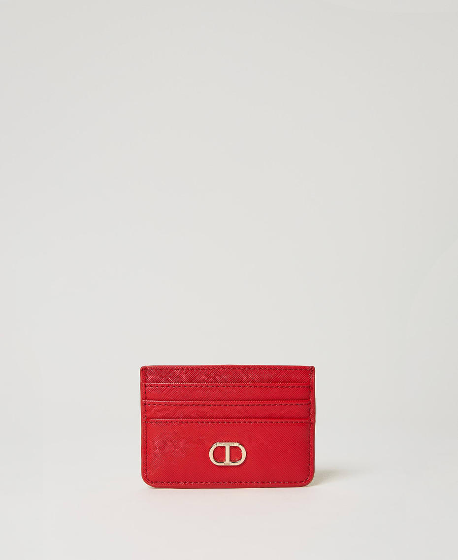 Flat card holder with Oval T Poppy Red Woman 231TQ740C_00456_01