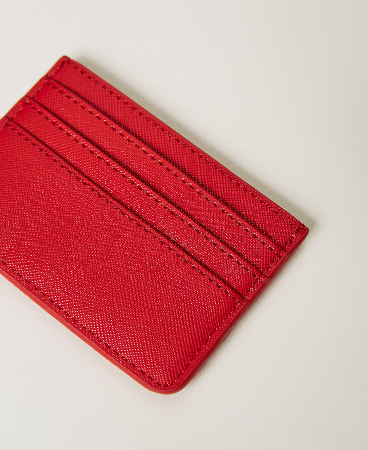 Porte-cartes plat avec Oval T Rouge Coquelicot Femme 231TQ740C-02